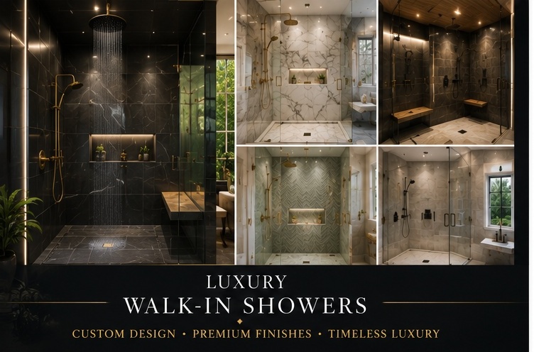 Luxury walk-in showers